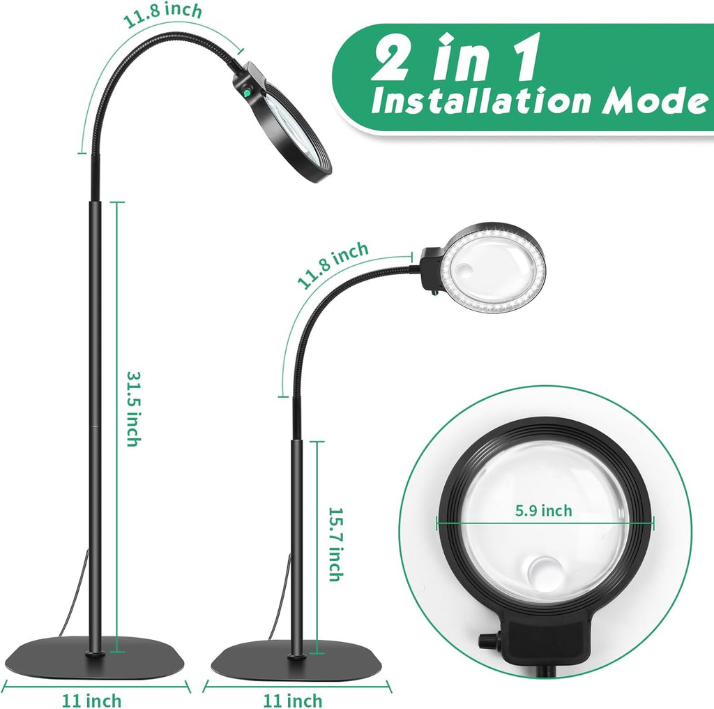 Full-Page Magnifying Glass with LED Light – Hands-Free Reading Aid for Books, Crafts & Hobbies | Ka-mostore