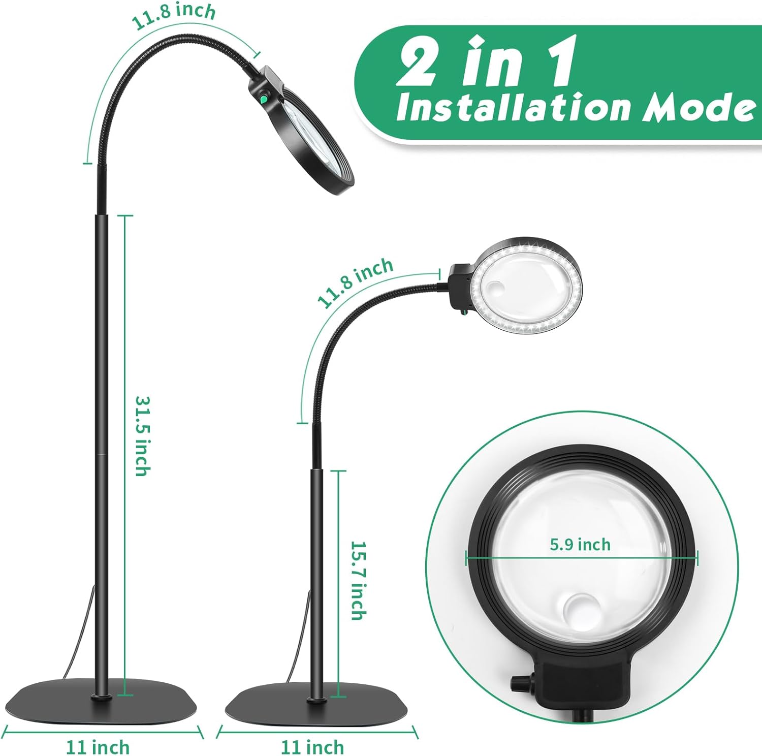 Full-Page Magnifying Glass with LED Light – Hands-Free Reading Aid for Books, Crafts & Hobbies | Ka-mostore