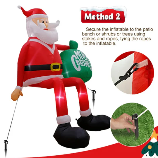Extra-tall 8ft inflatable Santa with LEDs for your yard | Ka-mostore