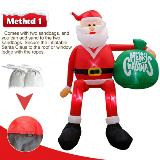 Extra-tall 8ft inflatable Santa with LEDs for your yard | Ka-mostore