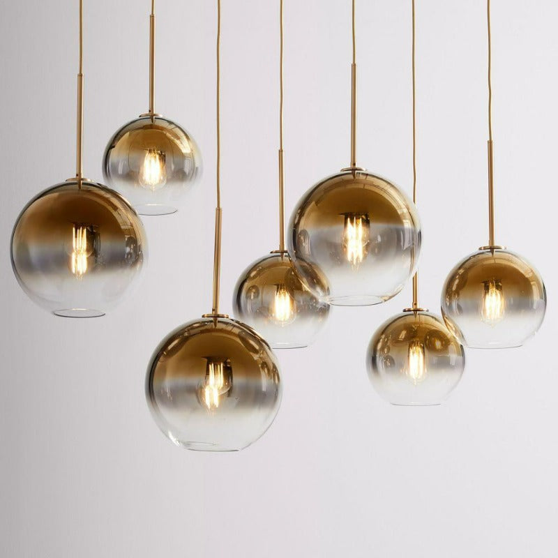 Glass Ball Pendant Light | Modern Brass Design | Ka-mostore