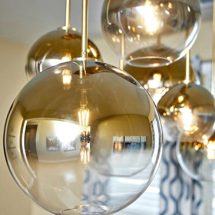 Glass Ball Pendant Light | Modern Brass Design | Ka-mostore