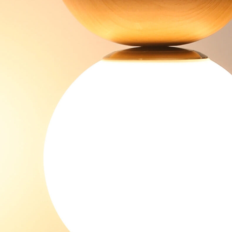 Glass Globe Ceiling Light | Wood Grain Design | Ka-mostore
