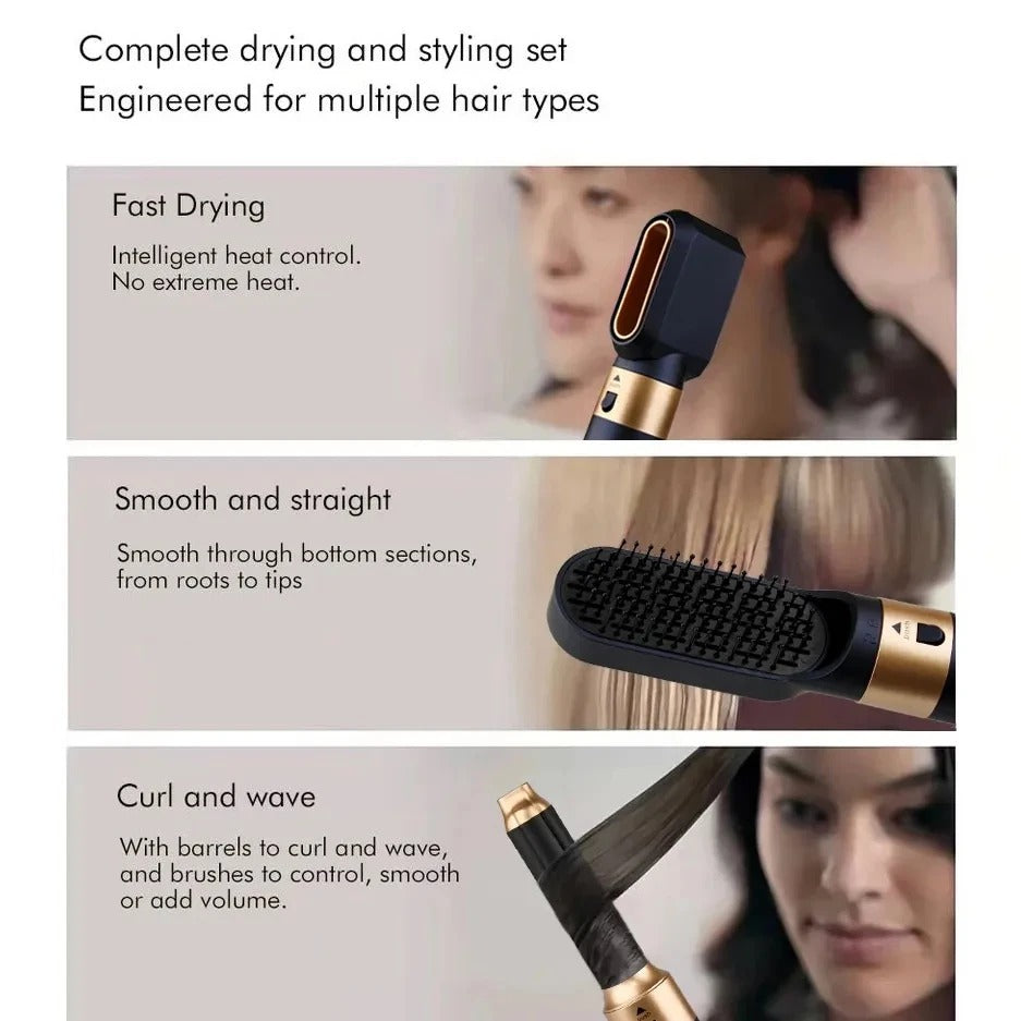 Glossify 5-in-1 Styling Wand | 1000W Ionic Hot Air Brush | Ka-mostore