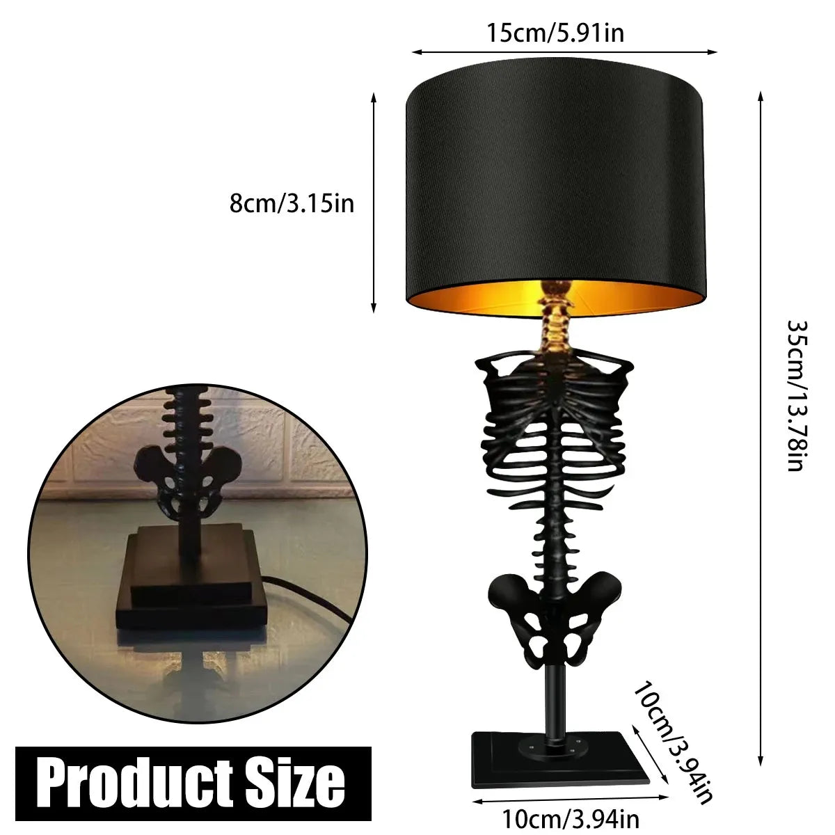Gothic Skeleton Table Lamp | Handcrafted Art Design | Ka-mostore