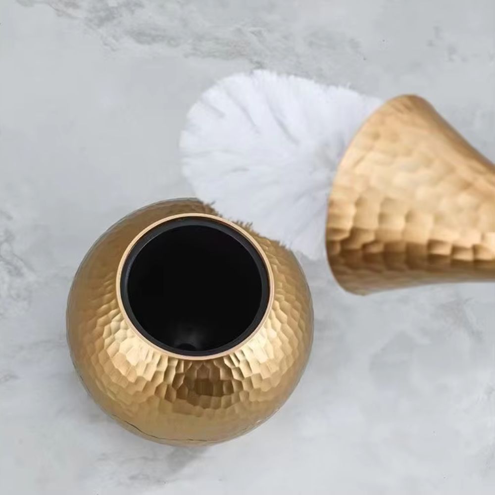 Hammered Toilet Brush Holder Set | Ka-mostore