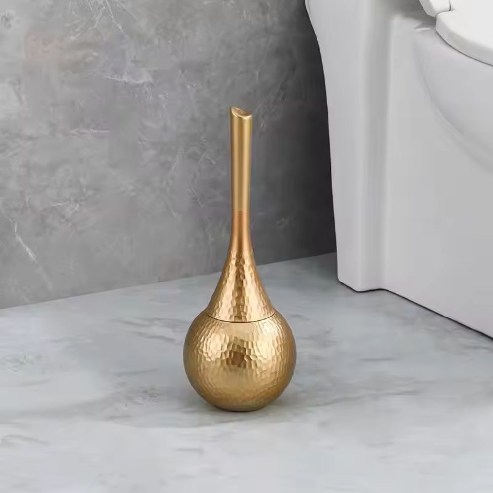 Hammered Toilet Brush Holder Set | Ka-mostore