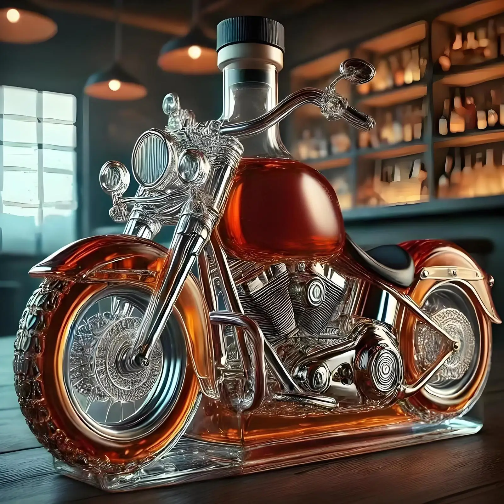 Harley Motorcycle Shaped Whiskey Decanter for Home Bar | Ka-mostore