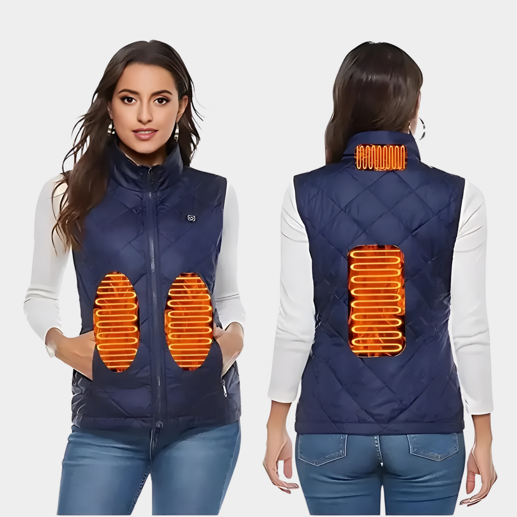 Gilet chauffant pour femme : 9 zones, double commande | Ka-mostore