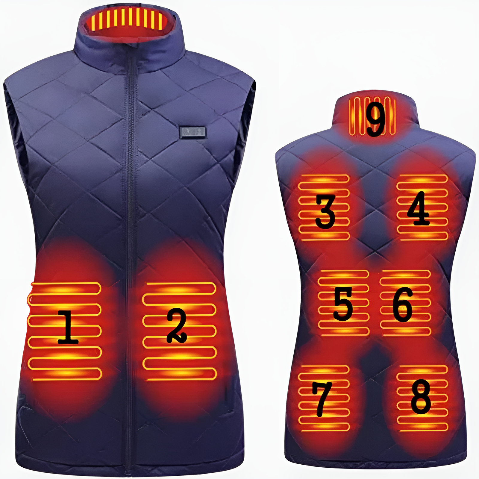 Gilet chauffant pour femme : 9 zones, double commande | Ka-mostore