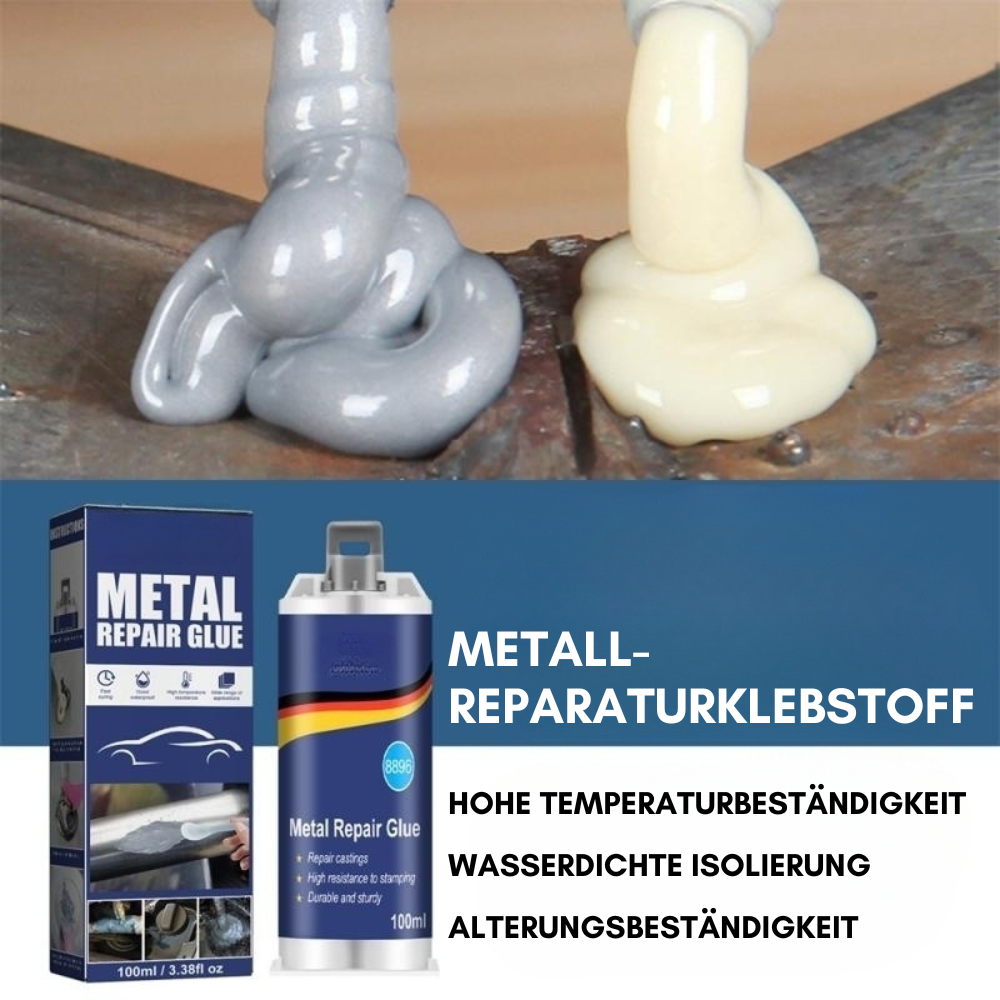 High-Performance Metal Repair Adhesive | Industrial Adhesive for Cast Iron, Steel & Aluminum | Heat Resistant & Waterproof | 100ml Liquid Metal Repair Kit | Silver | Ka-mostore