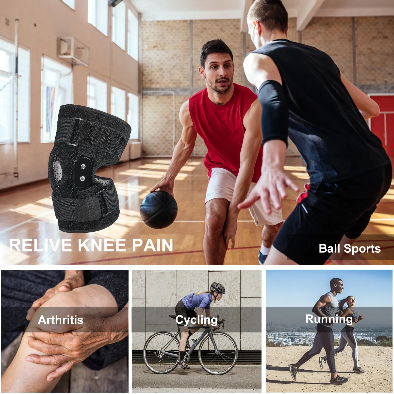 Hinged Knee Brace with Adjustable Straps | Ka-mostore