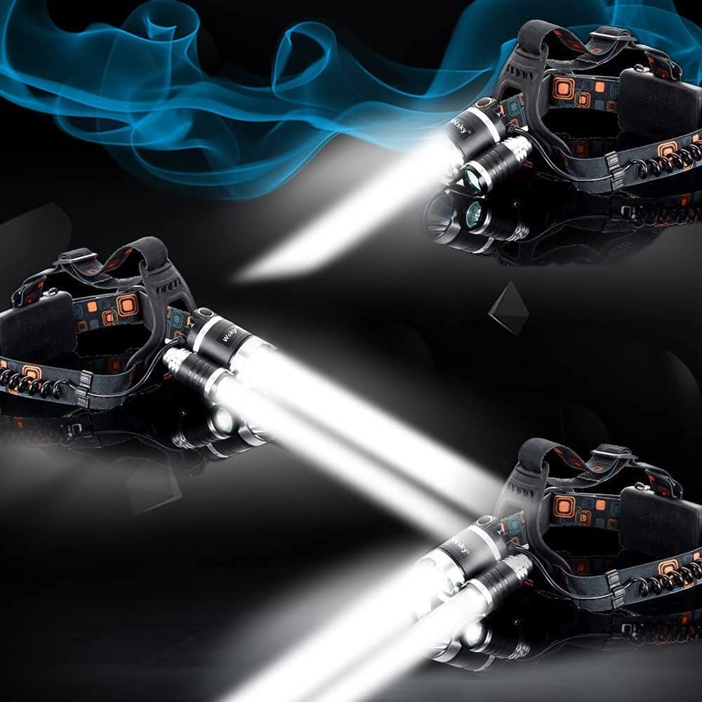 Hqdz-Td 20000 Lumen Rechargeable Headlamp - Waterproof, Adjustable Light for Outdoors, Hunting, Camping | Ka-mostore