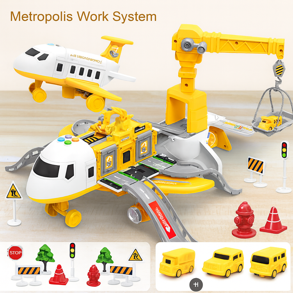 Kids Deformable Airplane Toy with Storage & Music | Ka-mostore