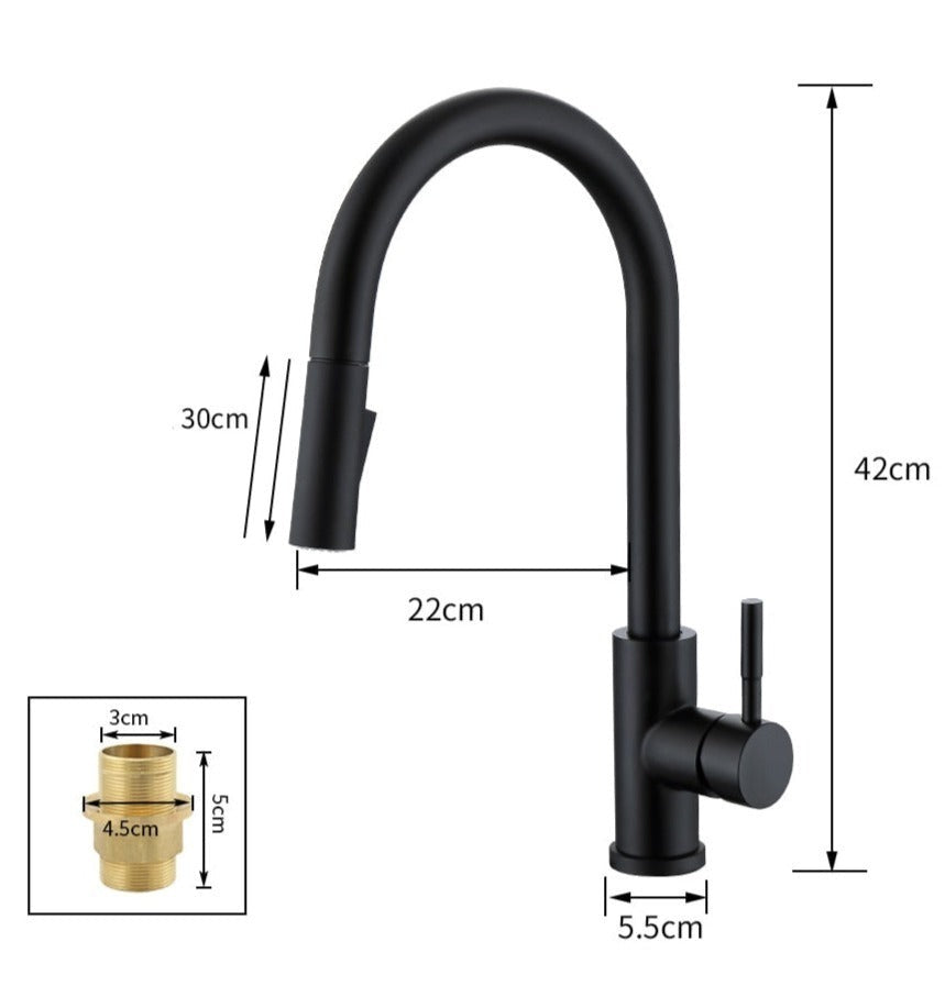 Torneira de cozinha com chuveiro extraível automático e sensor | Ka-mostore