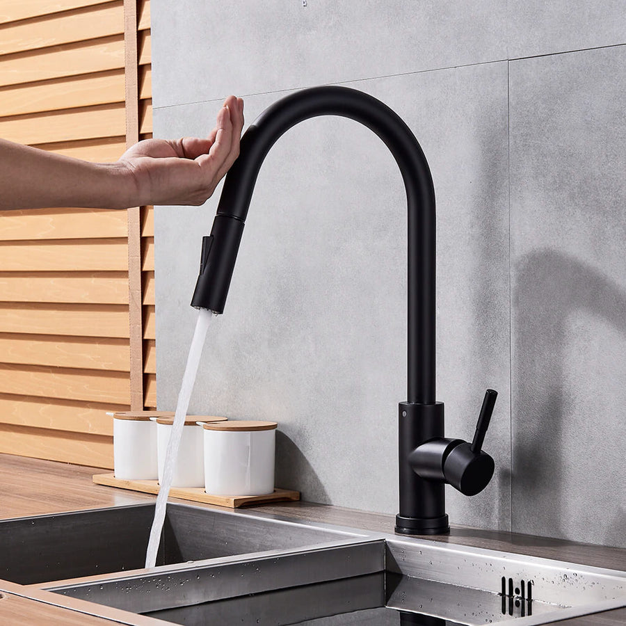 Torneira de cozinha com chuveiro extraível automático e sensor | Ka-mostore