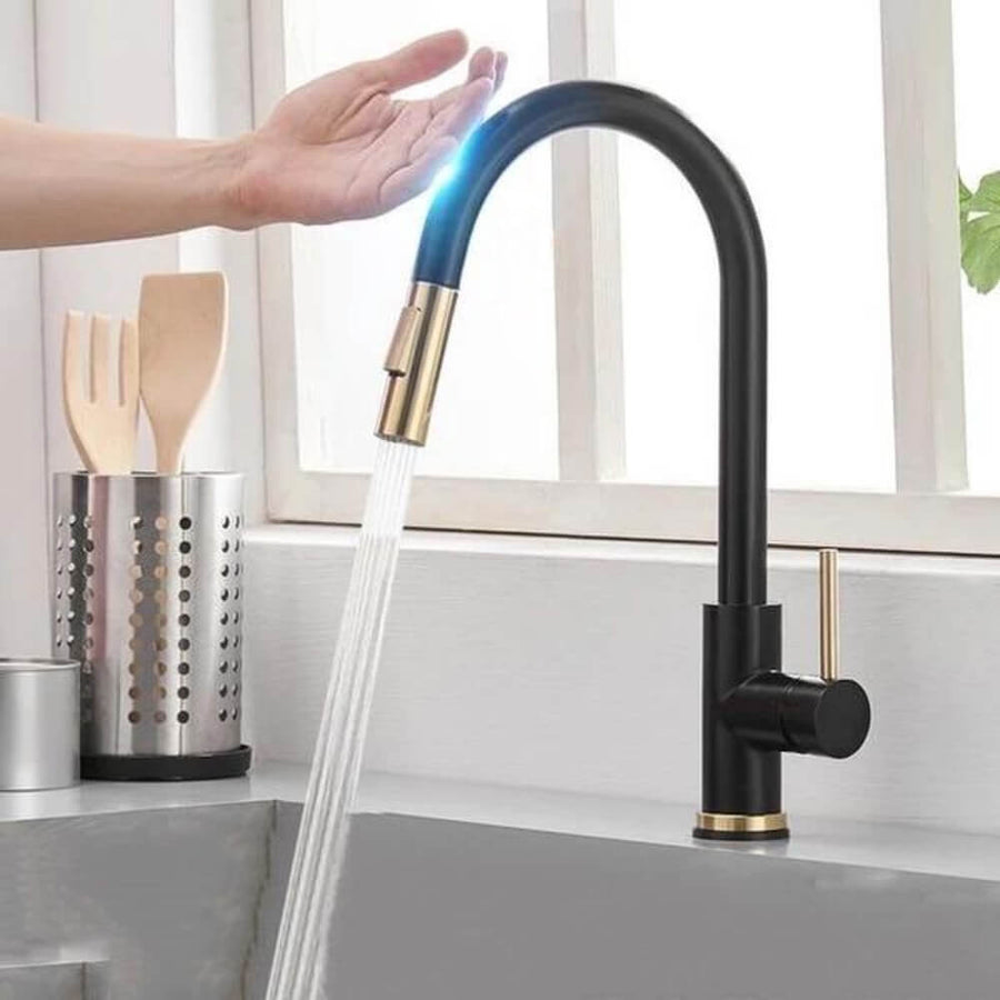 Torneira de cozinha com chuveiro extraível automático e sensor | Ka-mostore
