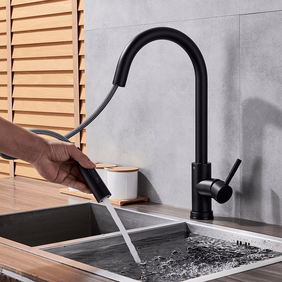 Torneira de cozinha com chuveiro extraível automático e sensor | Ka-mostore