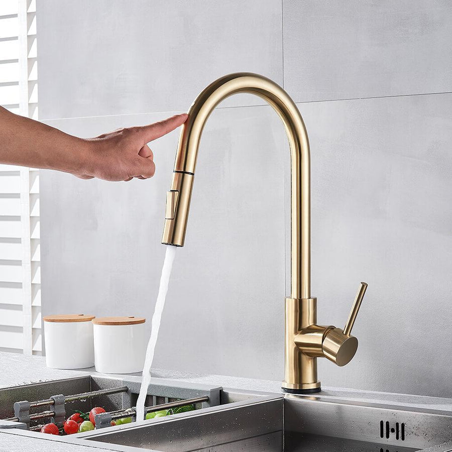 Torneira de cozinha com chuveiro extraível automático e sensor | Ka-mostore