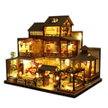 Large Realistic Wooden Dollhouse with LED Lights | DIY Miniature Playhouse | Ka-mostore