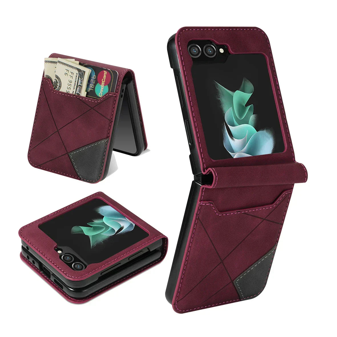 Leather Wallet Case for Samsung Galaxy Z Flip Series | Ka-mostore