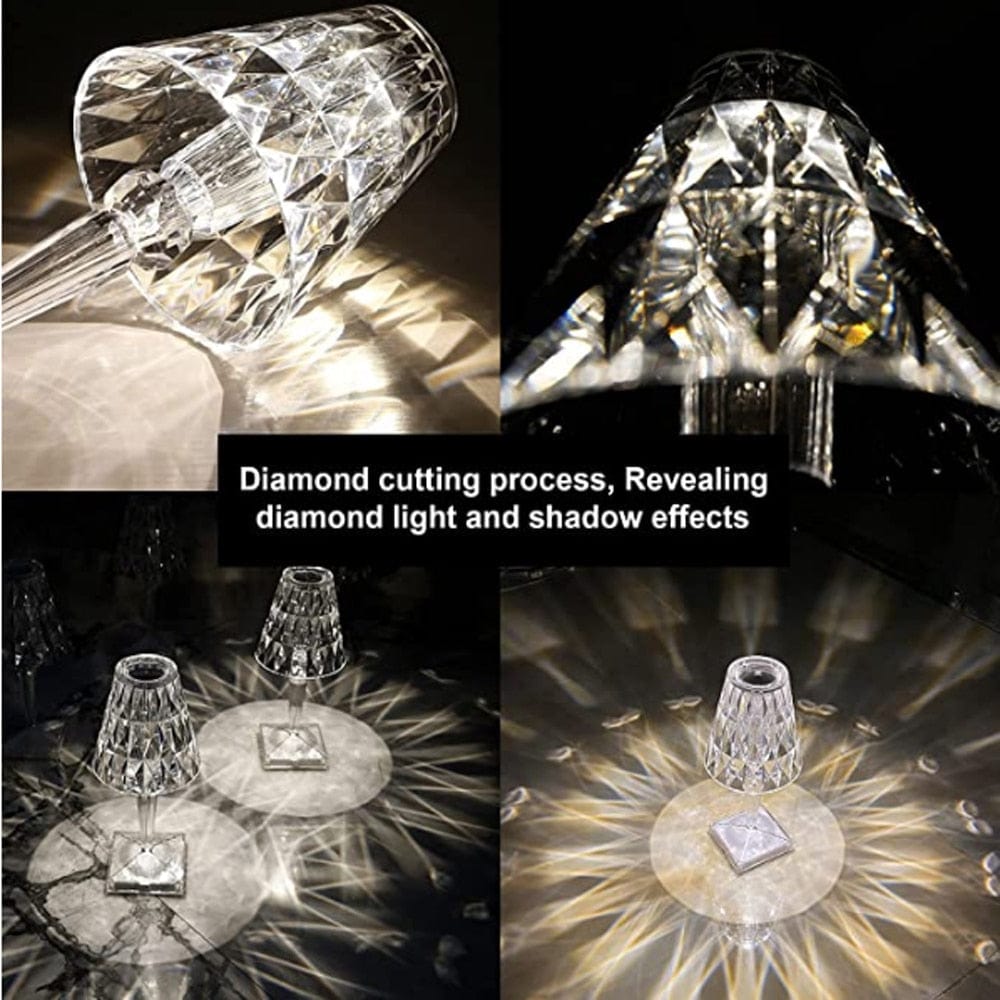 LED Crystal Table Lamp | Elegant Diamond Design | Ka-mostore