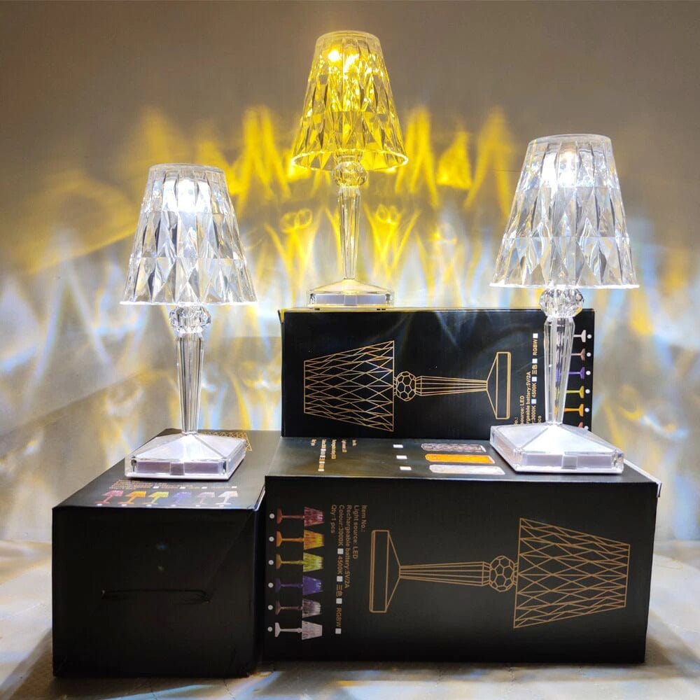 LED Crystal Table Lamp | Elegant Diamond Design | Ka-mostore
