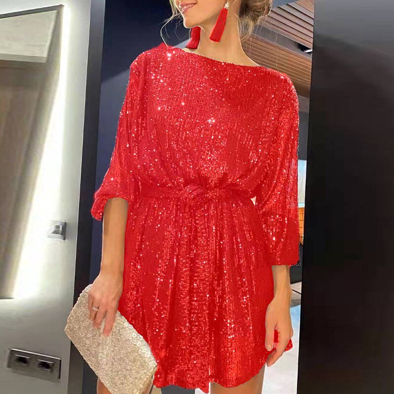 Women's Sparkling Sequin Mini Party Dress | Ka-mostore