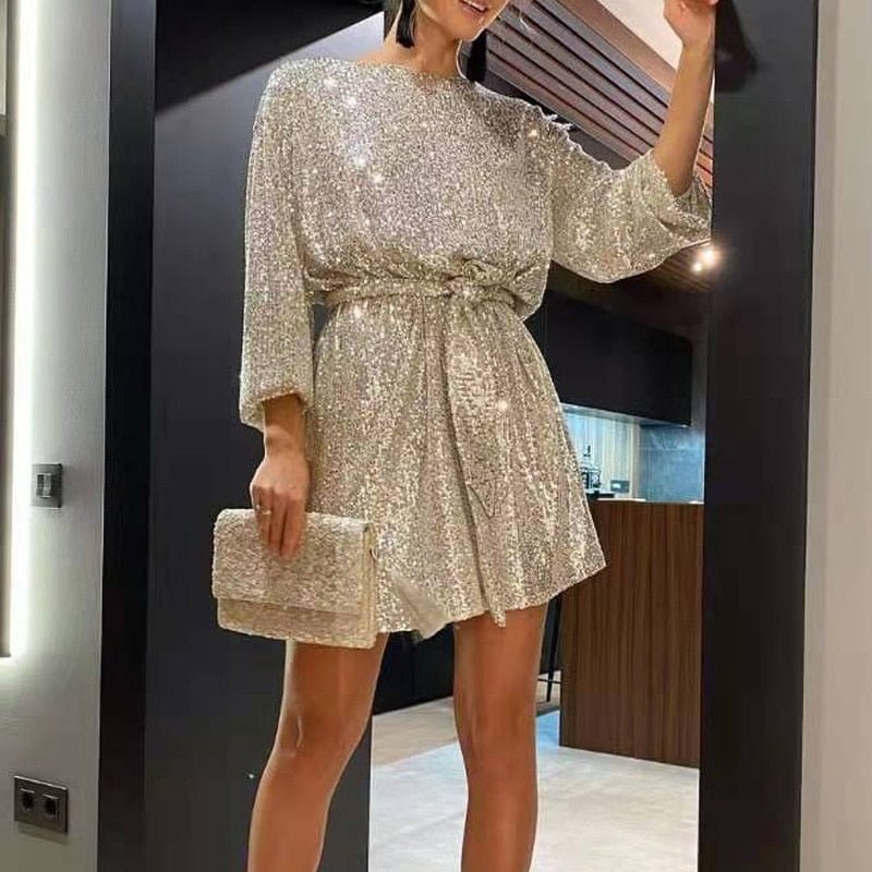 Women's Sparkling Sequin Mini Party Dress | Ka-mostore