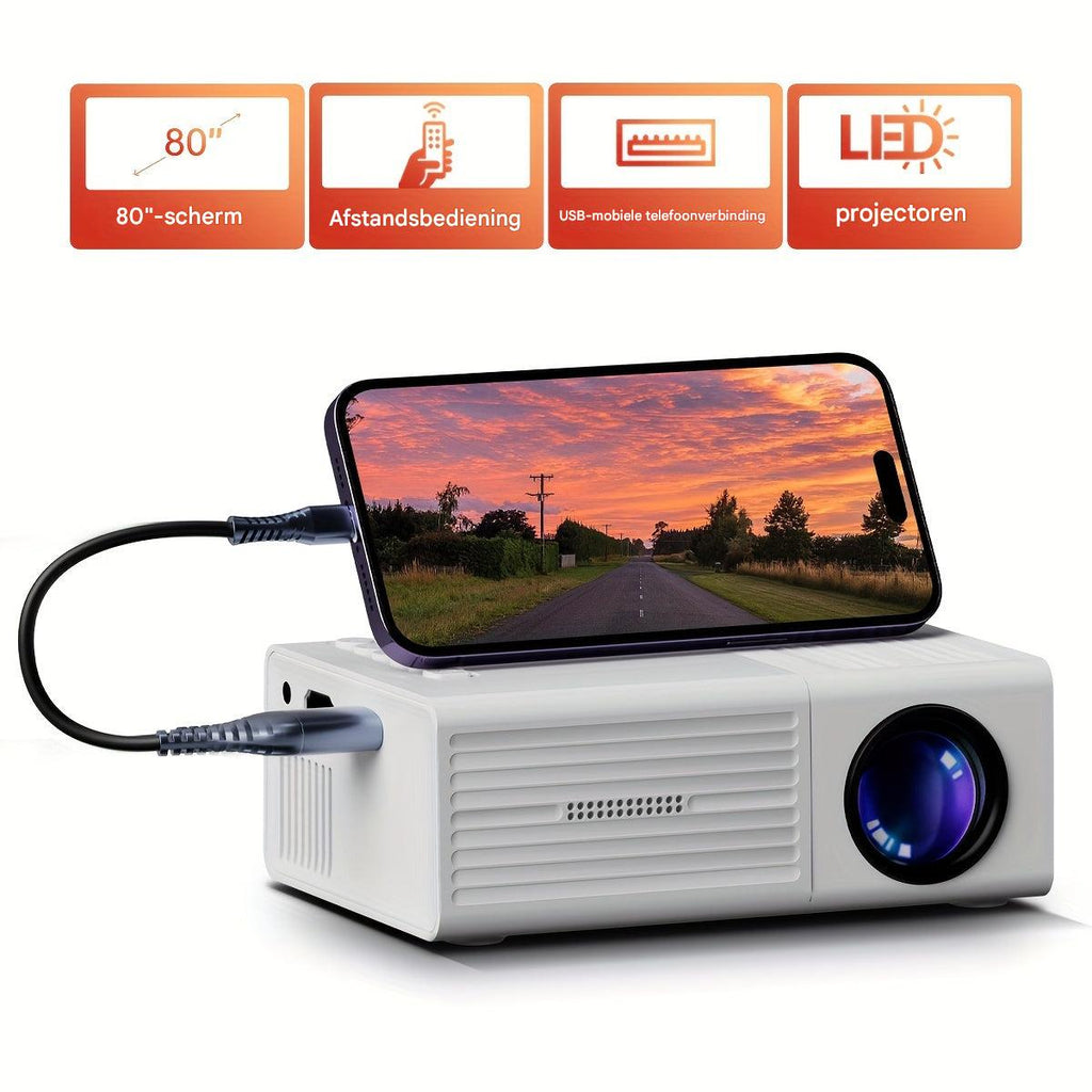 LumoBeam Ultra-Bright Mini Projector (3000 Lumen) – Compact HD Home & Outdoor Cinema | Ka-mostore