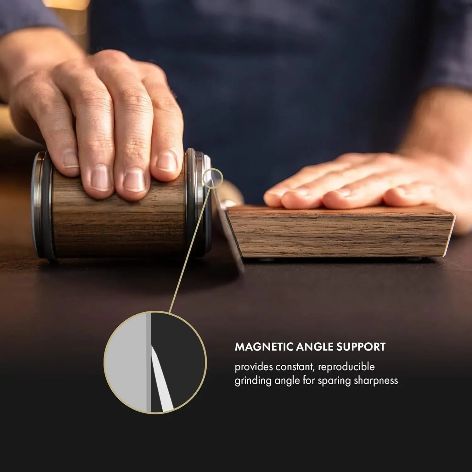 Knife Sharpening Tool with Magnetic Base and Rolling Stone | Ka-mostore