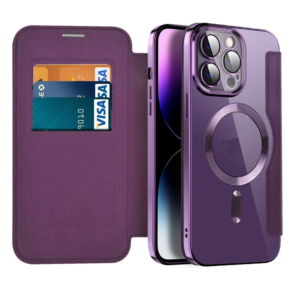 iPhone 11–14 Series Magnetic Leather Folio Case | Ka-mostore