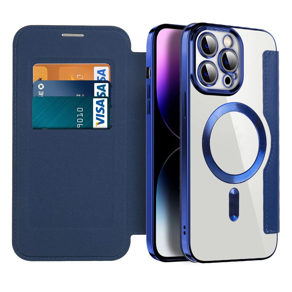 iPhone 11–14 Series Magnetic Leather Folio Case | Ka-mostore