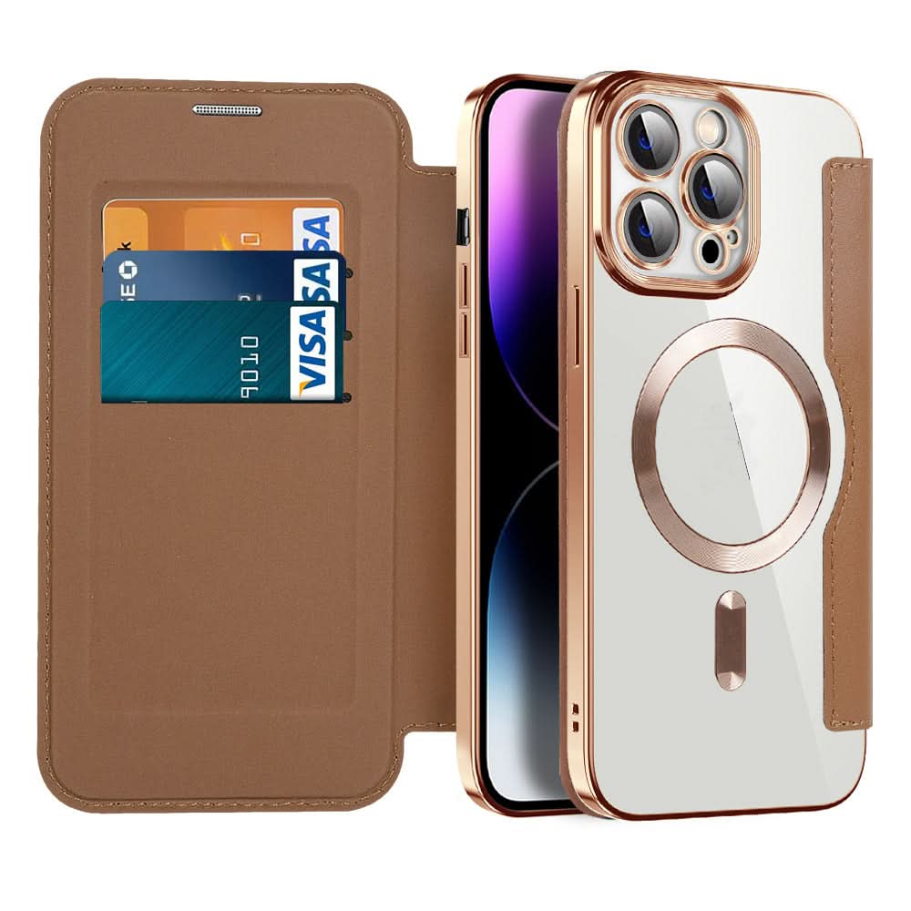 iPhone 11–14 Series Magnetic Leather Folio Case | Ka-mostore