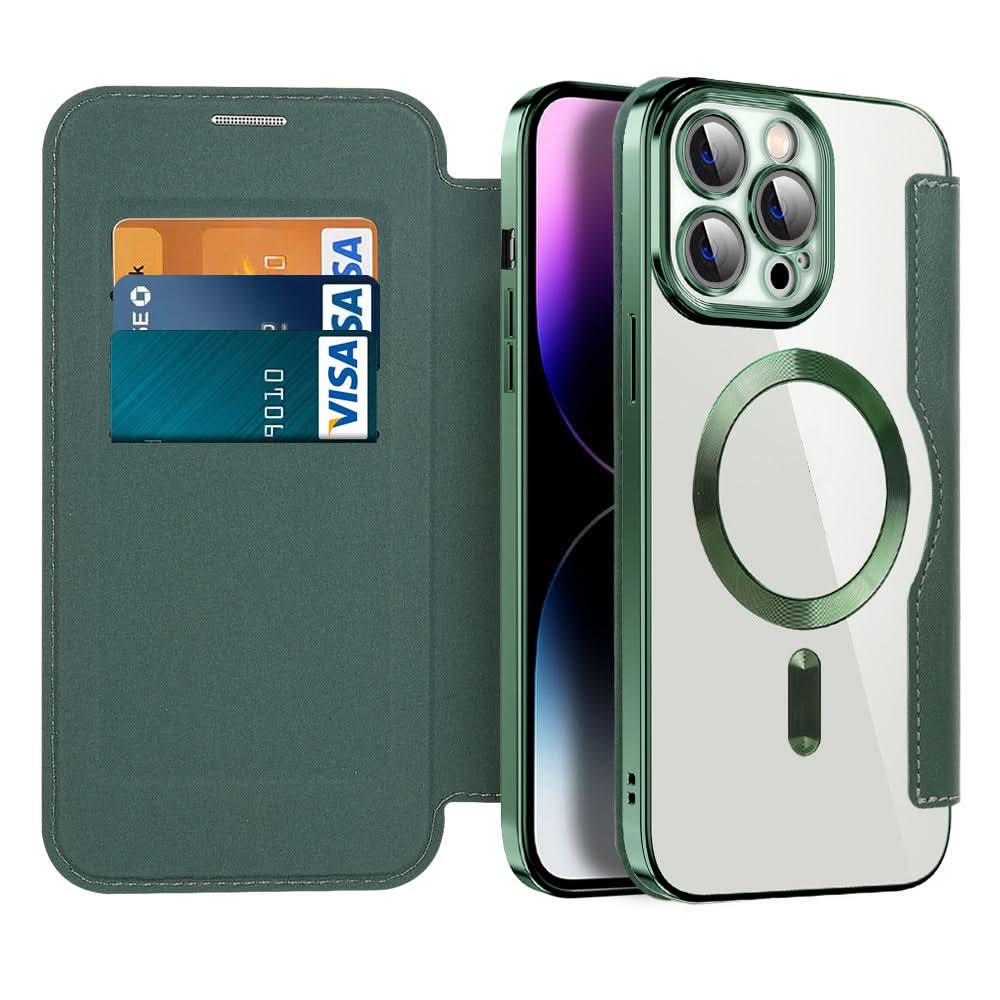 iPhone 11–14 Series Magnetic Leather Folio Case | Ka-mostore