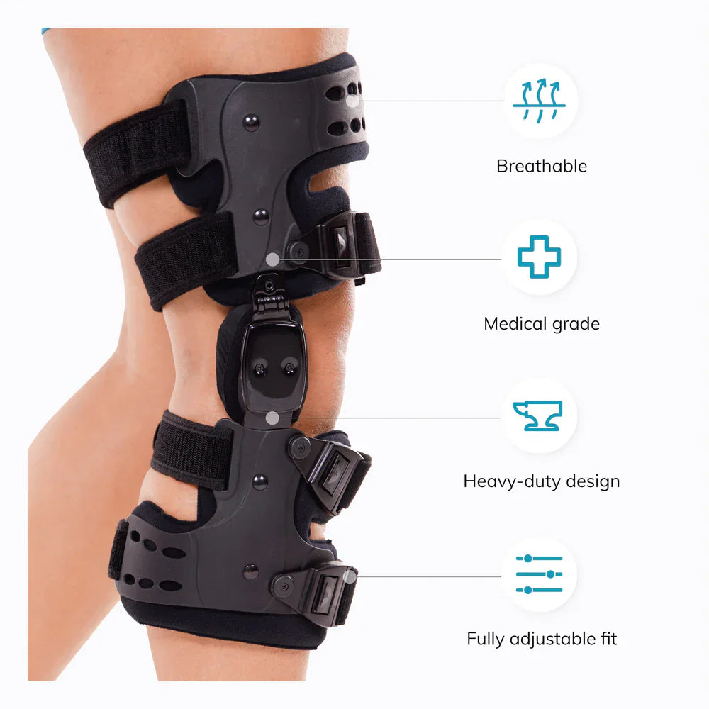 Medical OA Offloading Knee Brace | Unicompartimental Osteoarthritis Orthosis | Varus/Valgus Correction & ROM Control | Medial & Lateral Offloading | Adjustable Range of Motion | Ka-mostore
