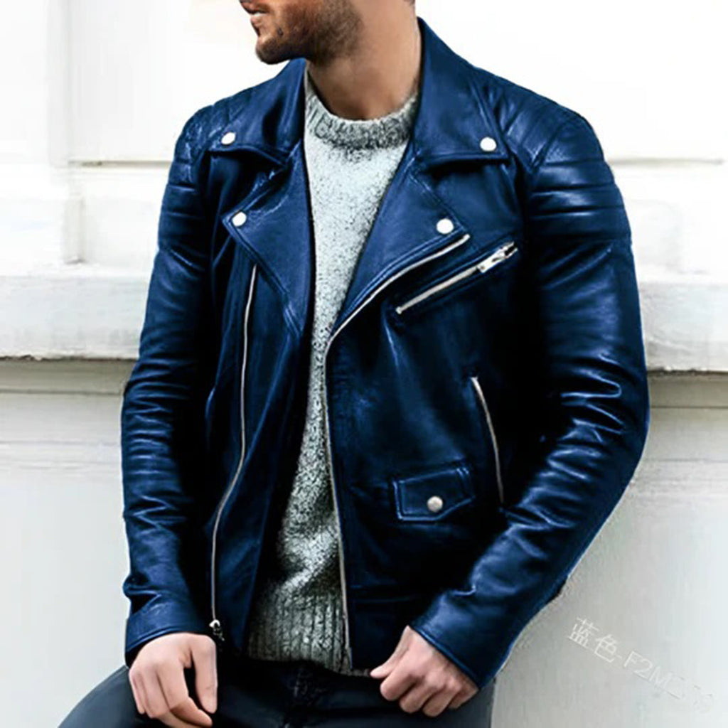 Chaqueta clásica de cuero para motociclista | Ka-mostore