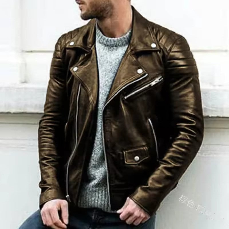 Chaqueta clásica de cuero para motociclista | Ka-mostore