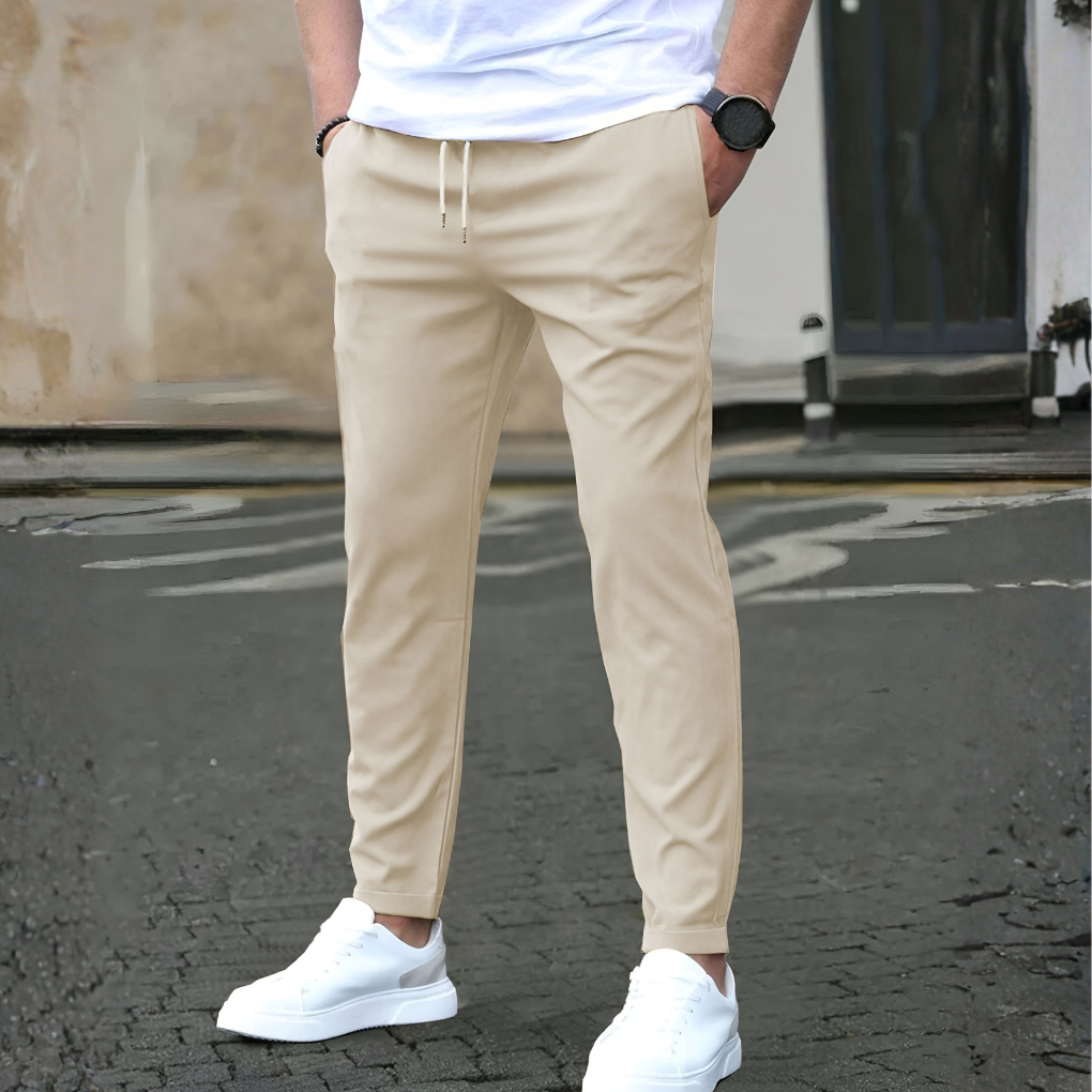 Men's Stretch Trousers with Drawstring Waist | Ka-mostore