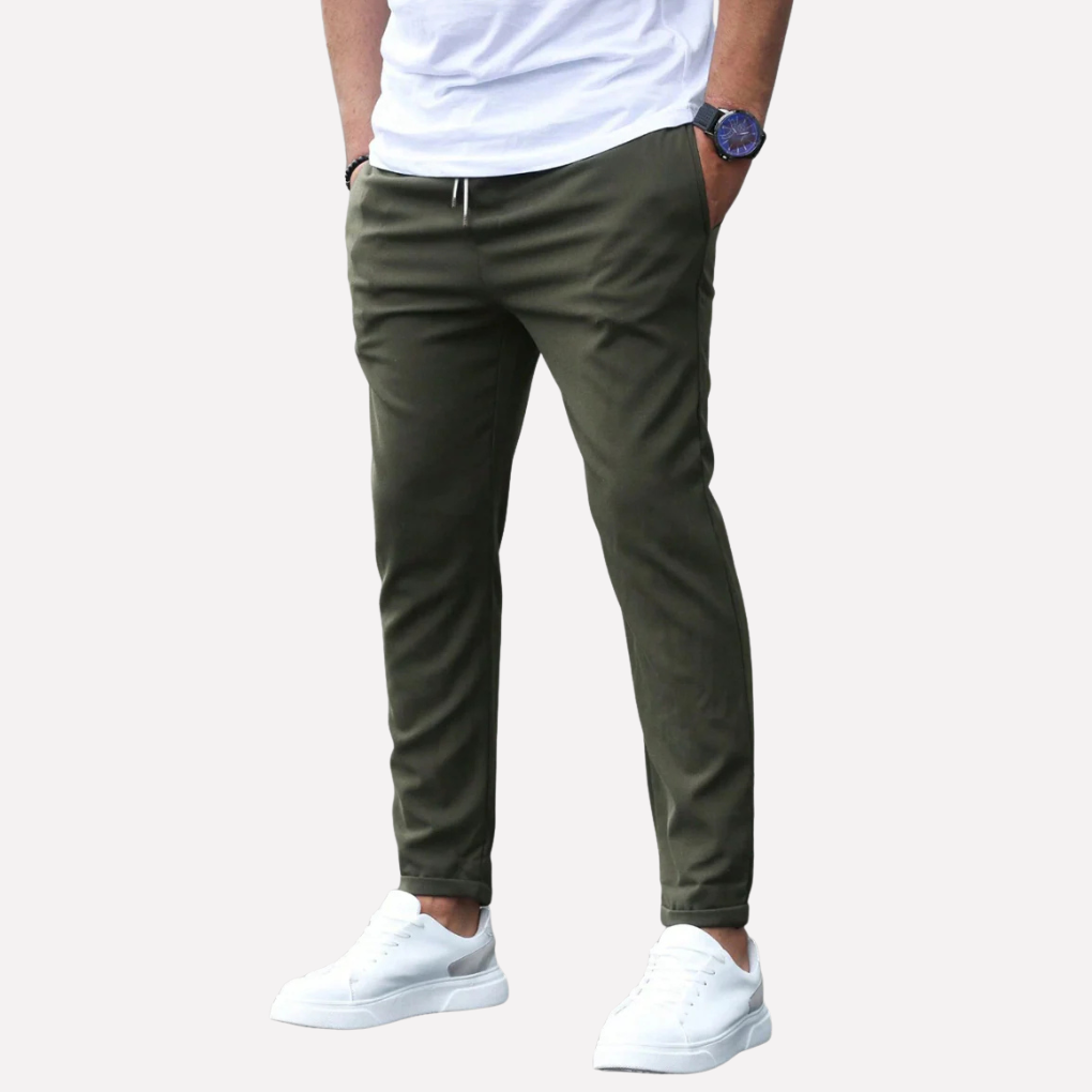 Men's Stretch Trousers with Drawstring Waist | Ka-mostore