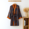 Men's Printed Jacquard V-Neck Robe | Ka-mostore