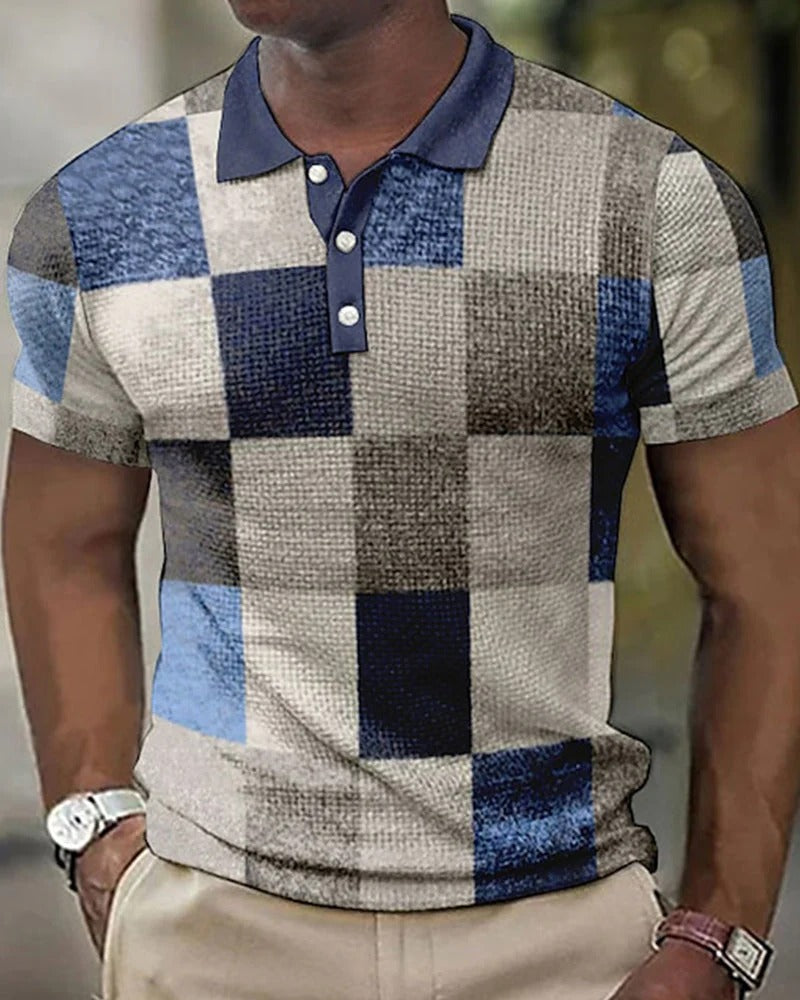 Komfortabel, åndbar poloshirt med netstruktur | Ka-mostore