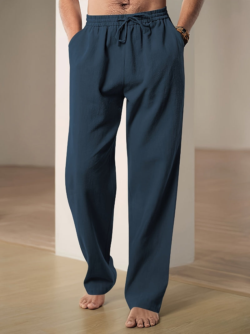 Breathable Linen Drawstring Lounge Pants | Ka-mostore