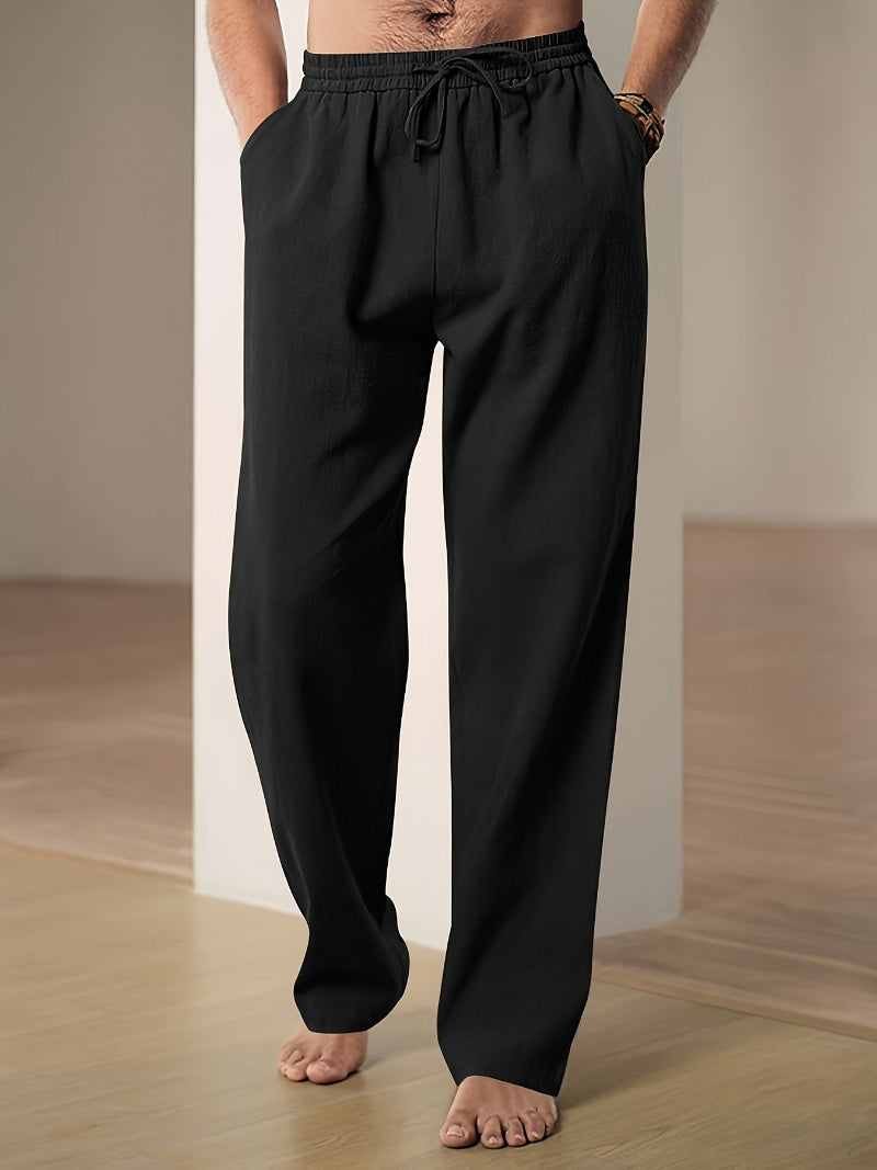 Breathable Linen Drawstring Lounge Pants | Ka-mostore