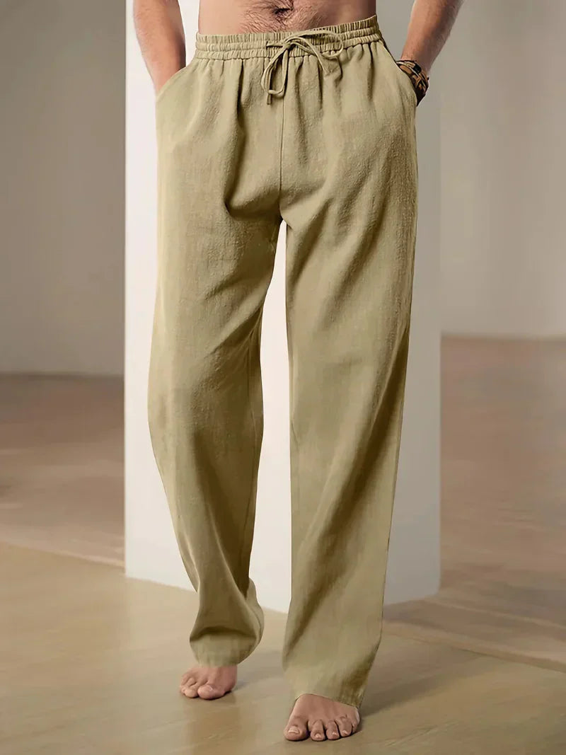 Breathable Linen Drawstring Lounge Pants | Ka-mostore