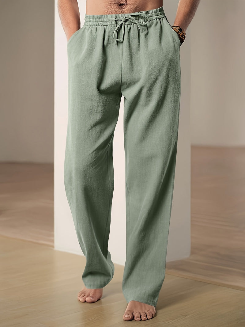 Breathable Linen Drawstring Lounge Pants | Ka-mostore