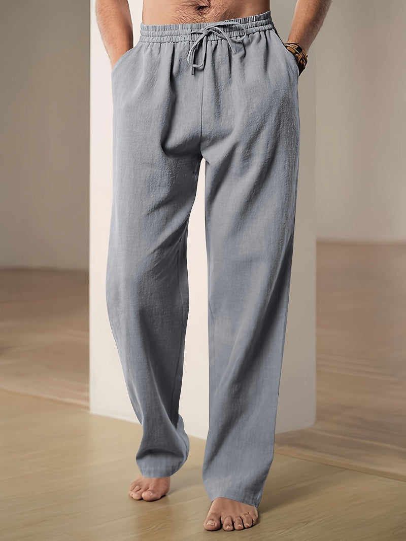 Breathable Linen Drawstring Lounge Pants | Ka-mostore
