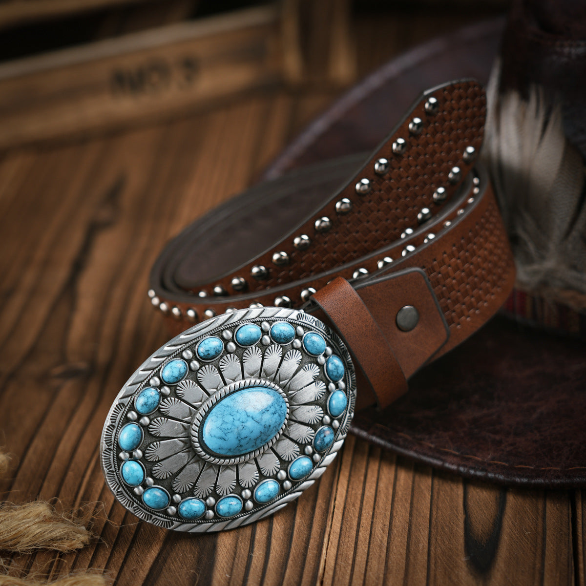 Men's Western-style – Vegan Leather Belt with Solid Metal Buckle | Ka-mostore