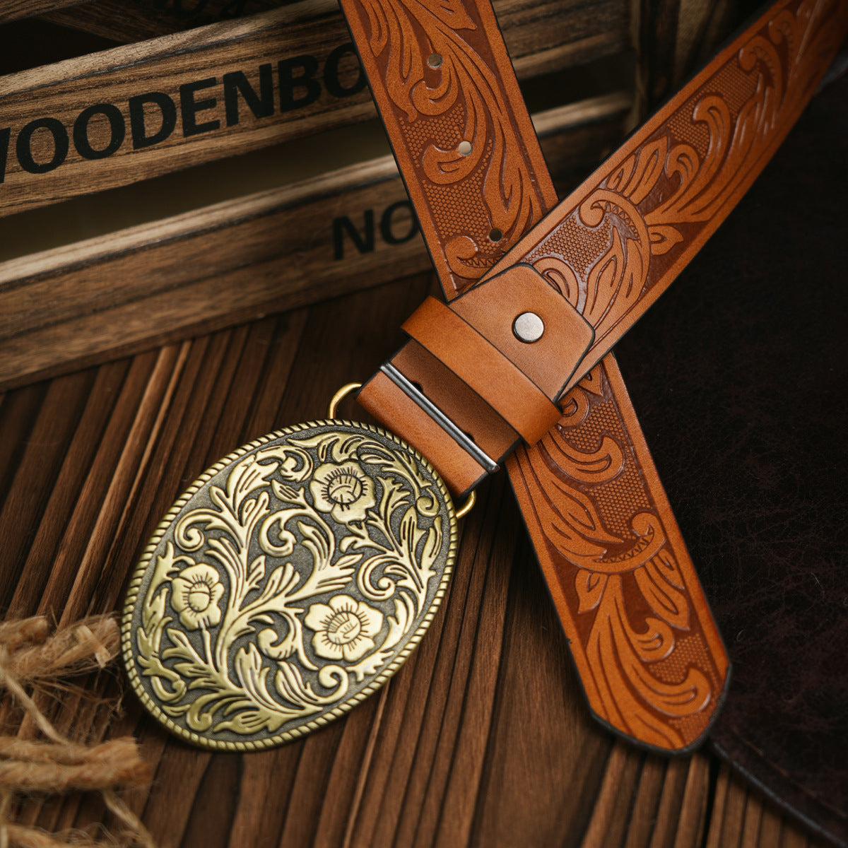 Men's Western-style – Vegan Leather Belt with Solid Metal Buckle | Ka-mostore