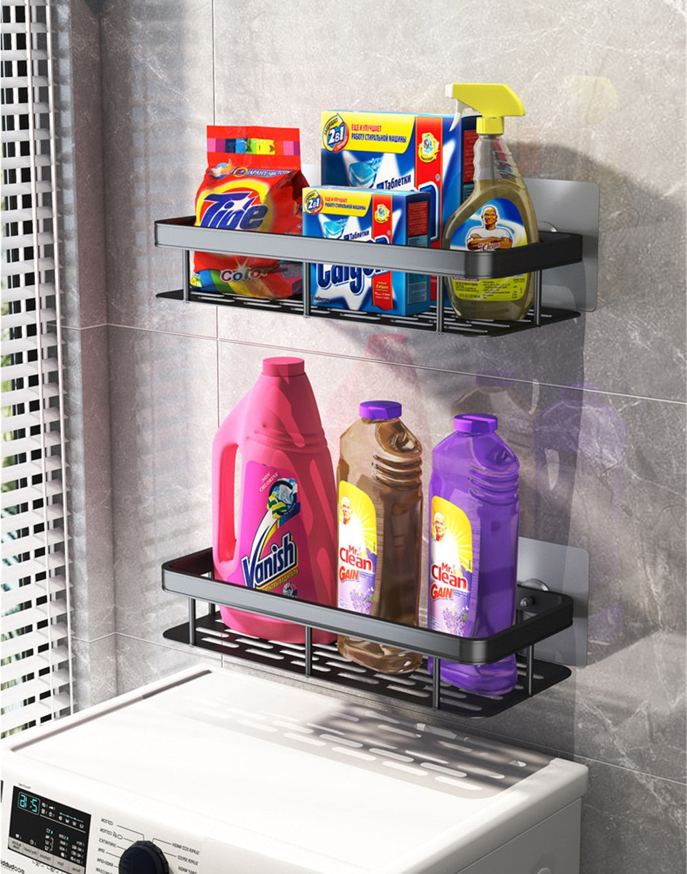 Metal Suction Cup Bathroom Shelves | Ka-mostore